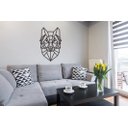 Ver imagem 2 de Lobo Geométrico Poligonal 60x38cm em Madeira MDF Aplique de Parede GOT Stark