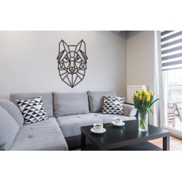 Lobo Geométrico Poligonal 60x38cm em Madeira MDF Aplique de Parede GOT Stark - 2