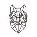 Ver imagem 1 de Lobo Geométrico Poligonal 60x38cm em Madeira MDF Aplique de Parede GOT Stark