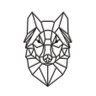 Lobo Geométrico Poligonal 60x38cm em Madeira MDF Aplique de Parede GOT Stark - 1