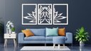 Ver imagem 1 de Flor de Lótus em Trio 134x61cm em Madeira MDF Aplique de Parede - Branco