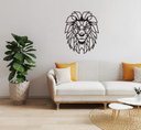 Ver imagem 3 de Leão Geométrico Poligonal Face 60x48cm em Madeira MDF Aplique de Parede