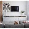 Leão Geométrico Poligonal Face 60x48cm em Madeira MDF Aplique de Parede - 2