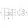 Soquete de Impacto Sextavado 15mm Encaixe 1/2" Tramontina Pro - 2