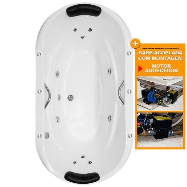 Banheira de Hidromassagem Atenas Dupla 1,83x1,00x0,43 Acrilico-Completa+Base+Aquecedor - 3
