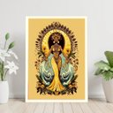 Ver imagem 1 de Quadro Decorativo Oxum - Rainha Água Doce 60x48cm:madeira Branca