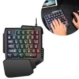 Teclado Gamer Rgb Uma Mão Semi Mecânico Jogos Usb - 1