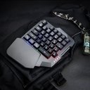 Ver imagem 2 de Teclado Gamer Rgb Uma Mão Semi Mecânico Jogos Usb