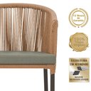 Ver imagem 3 de Mesa com 6 Cadeiras de Jantar Roma 120cm e Noronha em Alumínio Marrom Corda Náutica Estofado 8 Trama