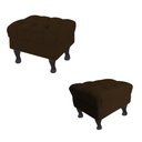 Ver imagem 1 de Kit 02 Puff Retro Luiz XV com Baú Suede Marrom 50 Escritório