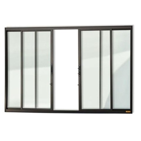 Janela de Alumínio 04 Folhas Classic Preto - 100x120