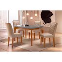 Ver imagem 1 de Conjunto: Mesa Sala Jantar Londrina Tampo Madeirado c/ Vidro 120cm + 4 Cadeiras Londrina Imbuia/