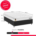 Ver imagem 3 de Cama Box Viúva Couro Preto + Colchão Life D33 Pillow Top Branco - 61x128x188cm - e-Shop Casa