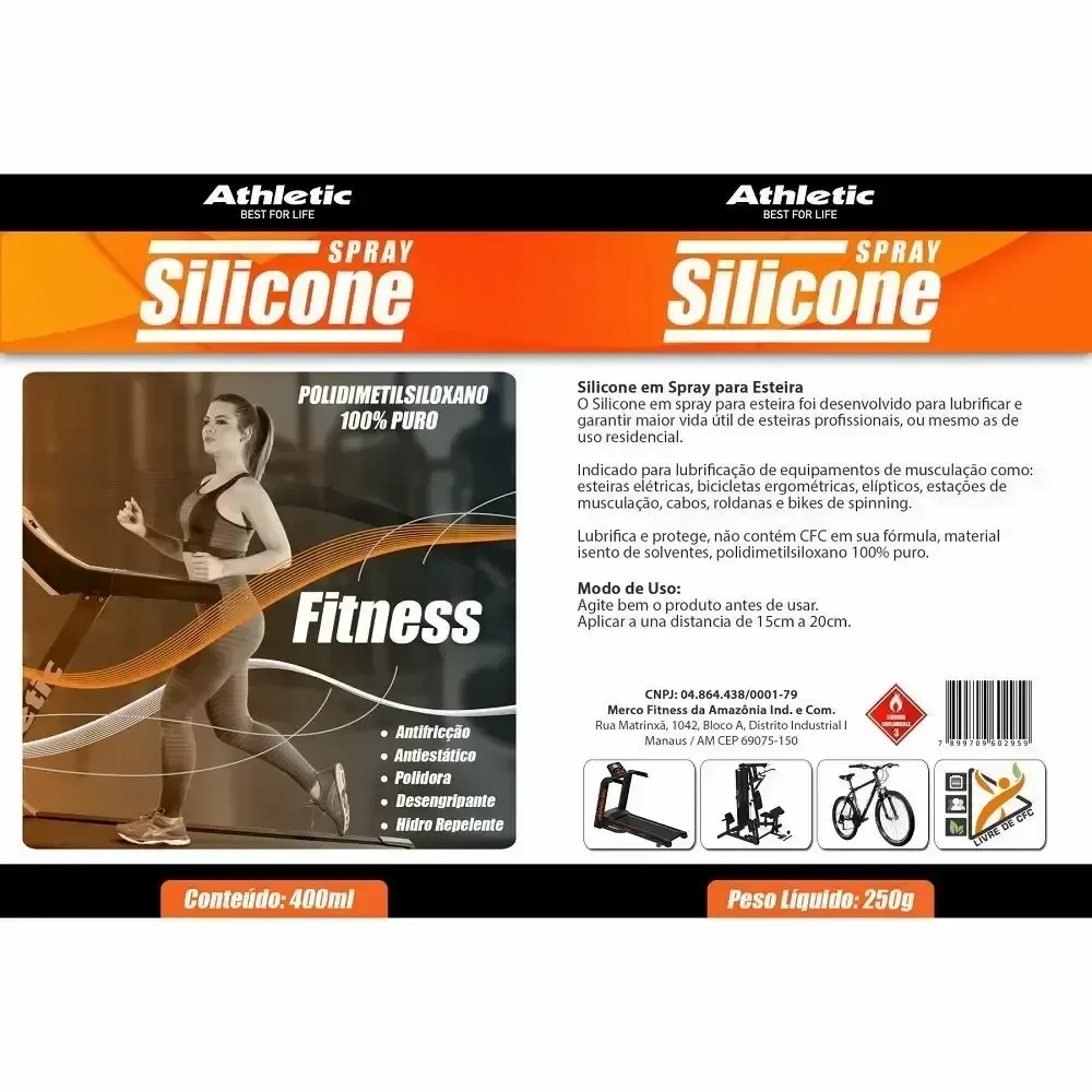 Silicone Spray Athletic 400ml para Esteiras e Equipamentos - 6