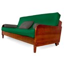 Ver imagem 2 de Sofá Cama Paris Sarja Verde Bandeira Madeira Nobre Cor Imbuia