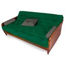 Ver imagem 3 de Sofá Cama Paris Sarja Verde Bandeira Madeira Nobre Cor Imbuia