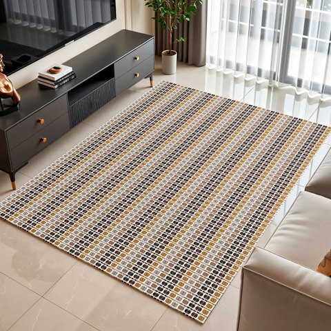 Tapete Sala Quarto Elegante 2,00m X 1,40m Antiderrapante Moderno Rústico Decorativo Aconchegante