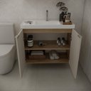 Ver imagem 7 de Gabinete para Banheiro com Cuba Embutida 100% MDF Suspenso 79,6cm Vittare Carvalho/Nude