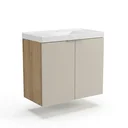 Ver imagem 2 de Gabinete para Banheiro com Cuba Embutida 100% MDF Suspenso 79,6cm Vittare Carvalho/Nude