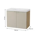 Ver imagem 3 de Gabinete para Banheiro com Cuba Embutida 100% MDF Suspenso 79,6cm Vittare Carvalho/Nude