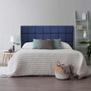 Ver imagem 1 de Cabeceira Estofada Espanha 160cm Queen Size para Cama Box Corino Azul Marinho - Gat Magazine