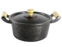 Ver imagem 1 de Caçarola Panela Reta Craqueada De Alumínio Alça Madeira 22cm DIVIFORTE