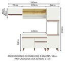 Ver imagem 4 de Armário de Cozinha Completa 250cm Branco Reims Madesa 04