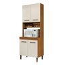 Paneleiro Torre Quente 4 Portas 3 Prateleiras Atenas Kaiki Moveis Naturalle/Off White - 1