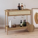 Ver imagem 1 de Carrinho Bar com Porta Taças Industrial Indy A03 Hanover Dourado - Lyam Decor