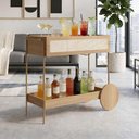 Ver imagem 3 de Carrinho Bar com Porta Taças Industrial Indy A03 Hanover Dourado - Lyam Decor
