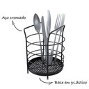 Ver imagem 2 de Porta Talheres Redondo com Fundo em Plástico - Stolf Preto