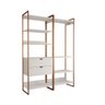 Closet Industrial Casal Loft 2 Módulos Branco Cabideiro com Gavetas Base Cobre - 2
