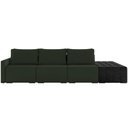 Ver imagem 5 de Sofá Ilha Modular para Sala 342cm com Puff Dublin K01 Veludo Verde e Sintético Preto - Lyam Decor