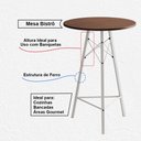 Ver imagem 3 de Mesa Bistrô Redonda Estrutura em Ferro Branco com Tampo Amêndoa