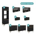 Ver imagem 4 de Armário de Cozinha Completa Atlanta Orbit com Vidro Carraro Preto Touch