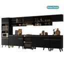 Ver imagem 3 de Armário de Cozinha Completa Atlanta Orbit com Vidro Carraro Preto Touch