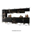 Ver imagem 5 de Armário de Cozinha Completa Atlanta Orbit com Vidro Carraro Preto Touch