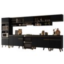 Ver imagem 2 de Armário de Cozinha Completa Atlanta Orbit com Vidro Carraro Preto Touch