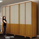 Ver imagem 2 de Guarda Roupa Casal Urban 6 Portas com Cômoda Rubi 4 Gavetas Cinamomo Off White - Leifer