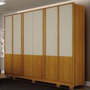 Ver imagem 3 de Guarda Roupa Casal Urban 6 Portas com Cômoda Rubi 4 Gavetas Cinamomo Off White - Leifer