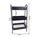 Ver imagem 4 de Carrinho Organizador Multiuso 3 Prateleiras Metal Rodinhas