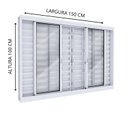 Ver imagem 2 de Janela Veneziana Aço Grade Mosaico 6 Folhas Vidro Liso 100x150cm Branco Lucasa Facilita