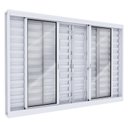 Ver imagem 1 de Janela Veneziana Aço Grade Mosaico 6 Folhas Vidro Liso 100x150cm Branco Lucasa Facilita