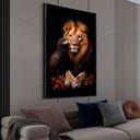 Ver imagem 1 de Quadro Decorativo Leão e a Águia Folhas de Outono Sala Quarto Casa Escritório