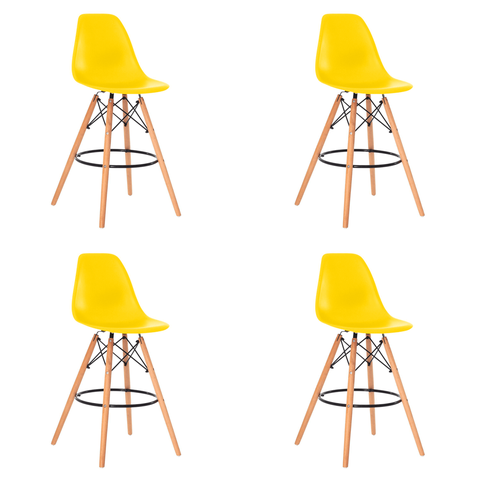 Banqueta Alta Charles Eames Eiffel 133bpp Cor:amarelo;quantidade:4