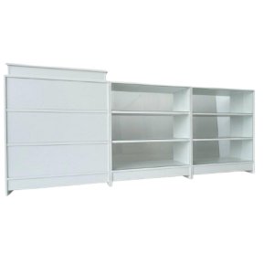 Balcão Caixa + 2 Expositores Lojas e Comércios Branco - Suprema Móveis