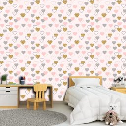 Papel de Parede Teen Corações 3,30x0,60 38 - 1