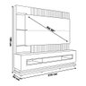 Estante Home Theater para TV até 60'' Rah Amarula / Carvalho - Gran Belo - 2