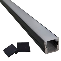 Perfil de Led Sobrepor Preto 2 Metros - 1