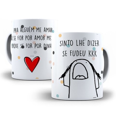 Caneca Flork Estampa Engraçada – Café, Caos e Memes